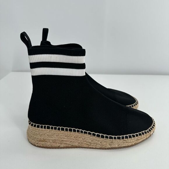Alexander Wang Dylan High Ankle Sock Espadrilles Booties Black Sneaker Size 38 - Picture 4 of 11